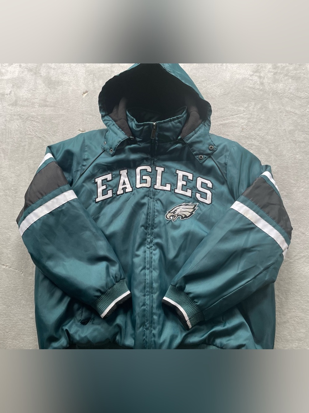 NFL Philadelphia Eagles Jacket Mens XL Embroidered Hooded Full Zip Vintage 1996